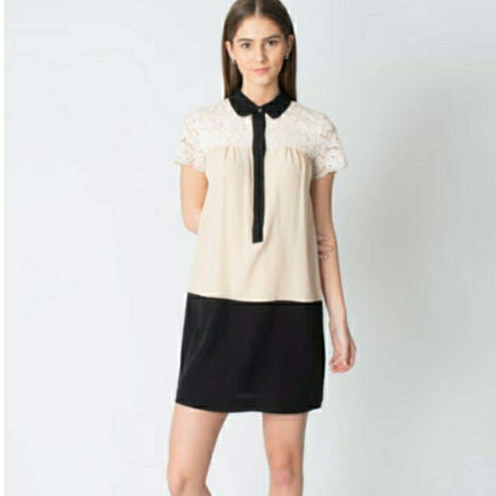 WEEKEND MAX MARA Lace Colorblock Dress